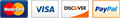 We accept Visa, Discover, MasterCard, and PayPal.