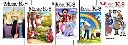 Various issues of Music K-8 magazine.