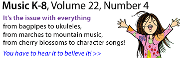 Issue contents for Music K-8 magazine.