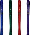 MIE - Set Of All Four Renaissance Translucent Soprano Recorders (Blue, Green, Red, Purple)