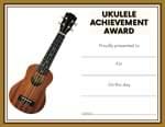 Ukulele Achievement Award Certificate - Downloadable / Fillable Certificate cover