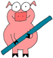 Pig with Boomwhacker