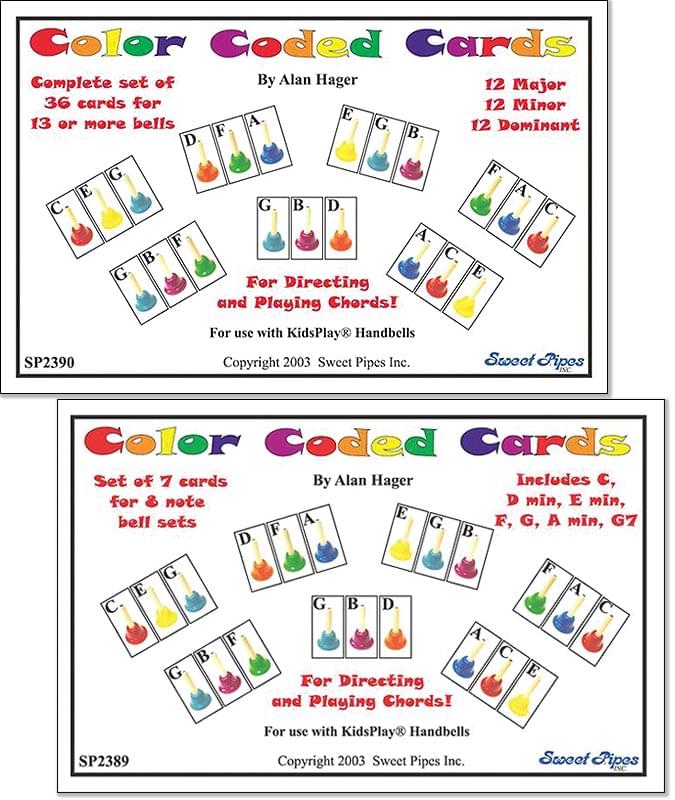 Color Coded Handbell Cards