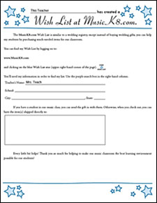 Wish List Flyer PDF - Teacher Centered