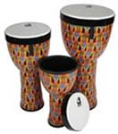 Nesting Djembes - Kente - Set of Three Djembes (8", 10", 12")