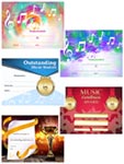 Tie-Dye Music Award - Pack of 25 (blue/green) Certificates